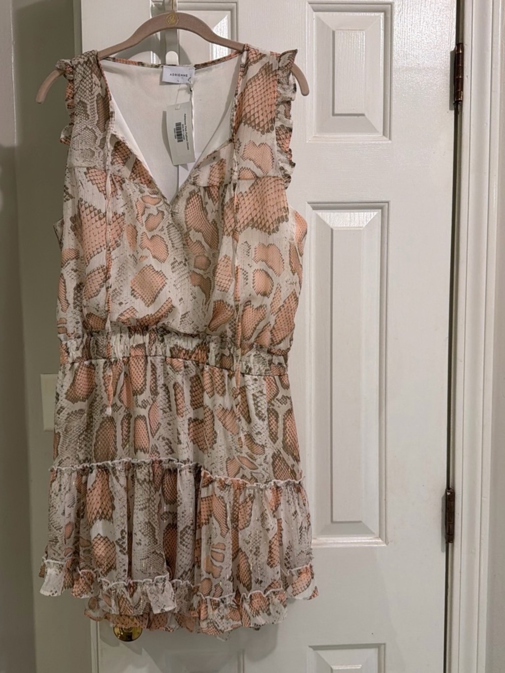 Adrienne Snake-Print Mini Dress NWT